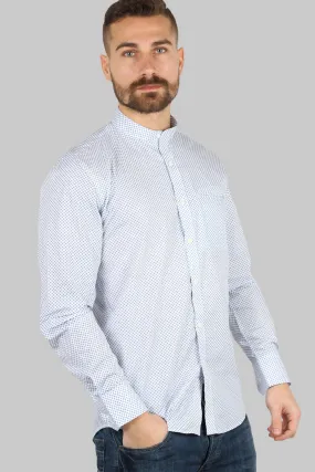 Camicia coreana uomo con microfantasia a contrasto