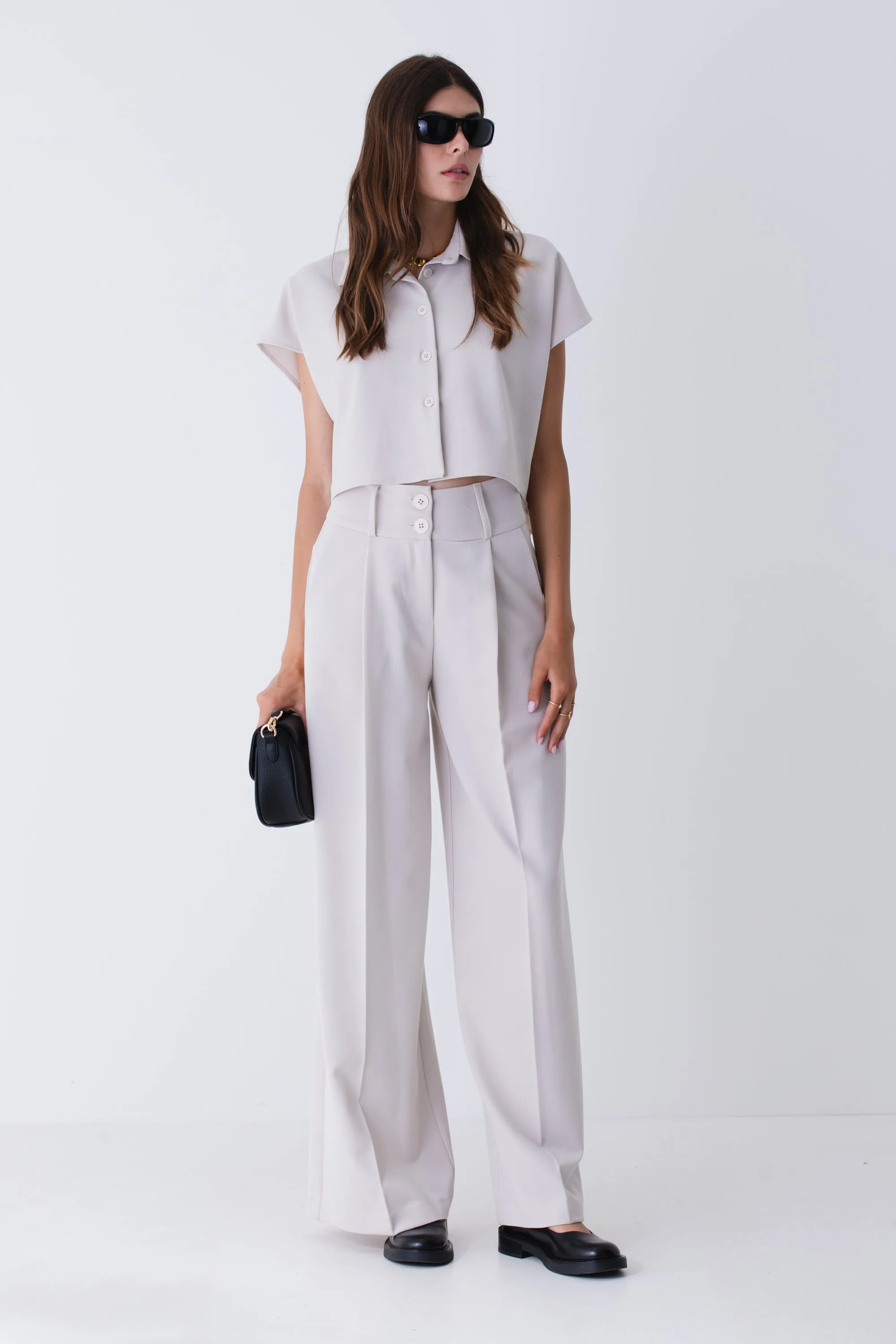 Camicia crop in viscosa - FW25