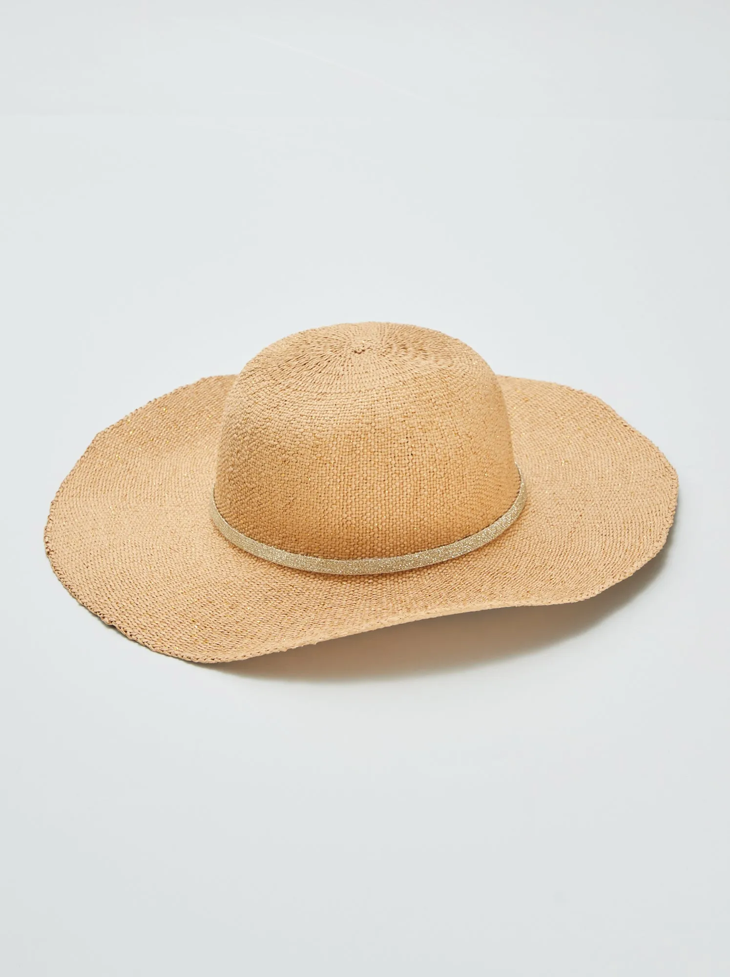 Cappello di paglia con paillettes - BEIGE