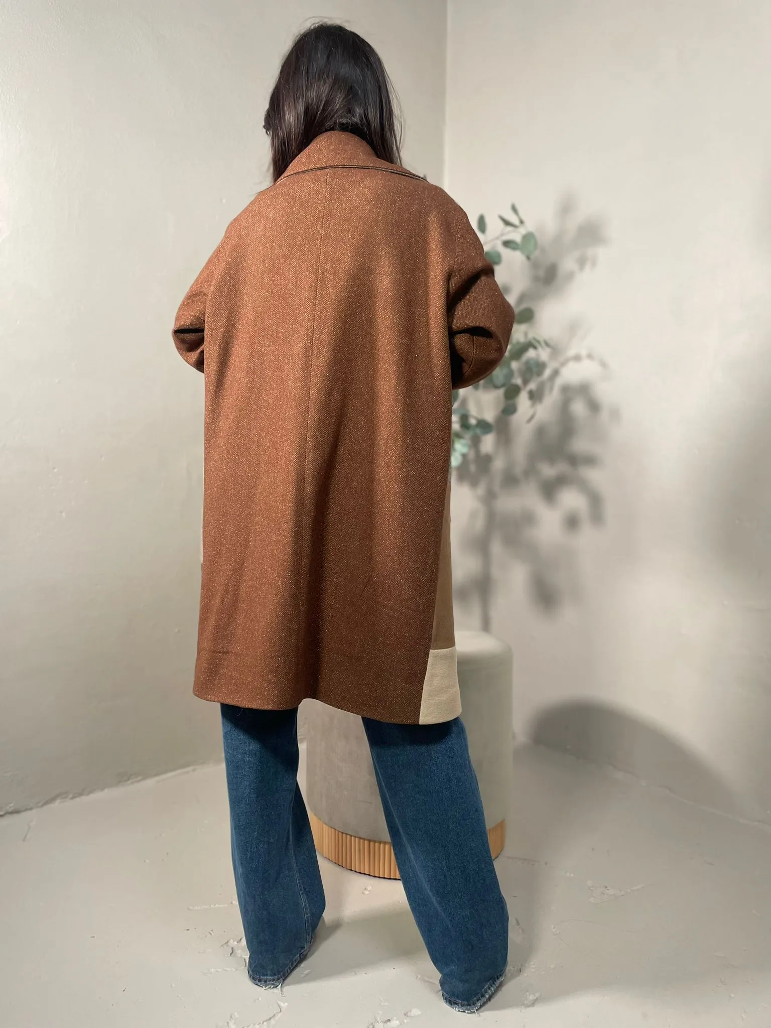 Cappotto Patchwork Marrone