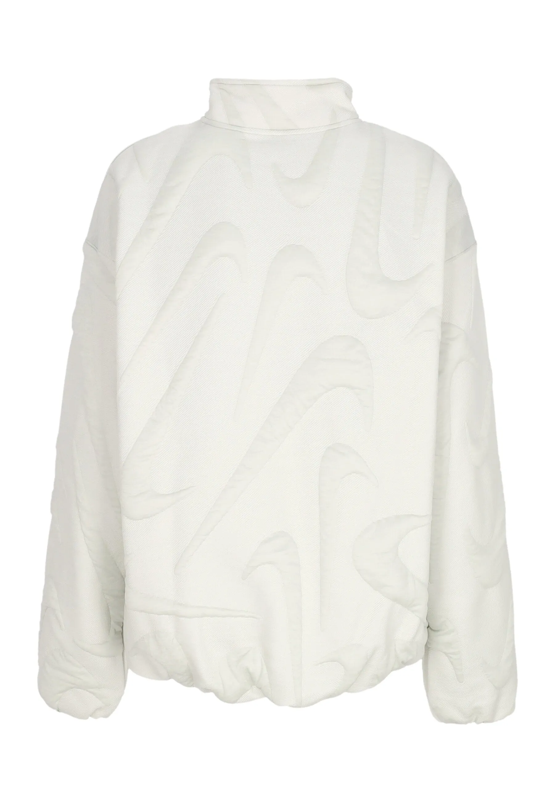 Felpa Collo Alto Donna W Sportswear Oversized Cozy Quarter-zip Logo Crewneck Birch Heather/platinum Tint