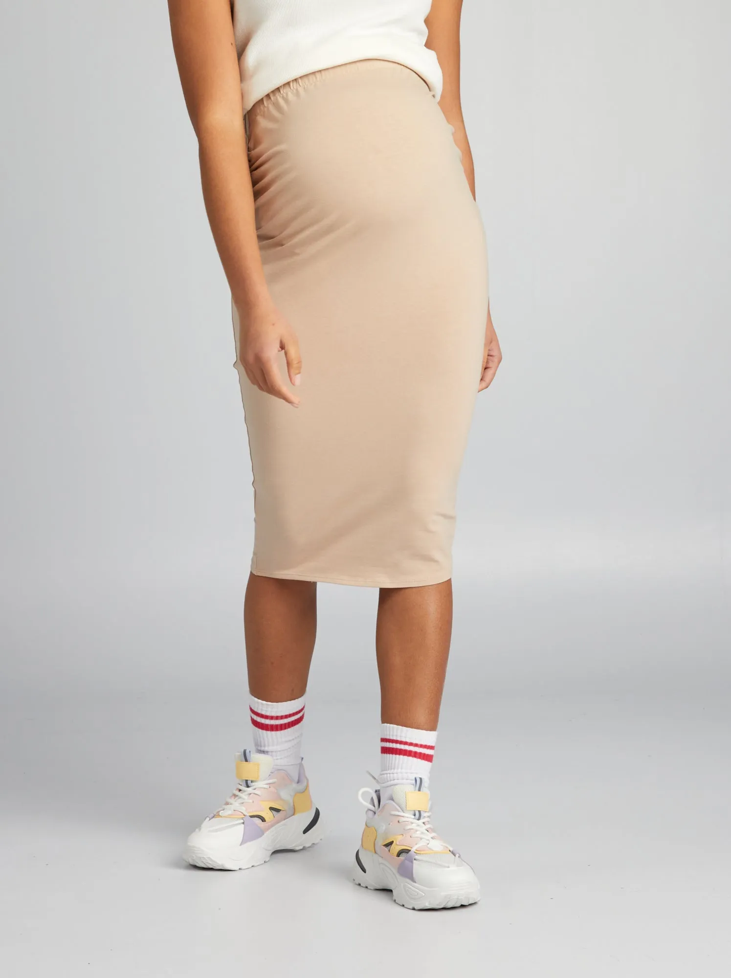 Gonna a tubino premaman - BEIGE