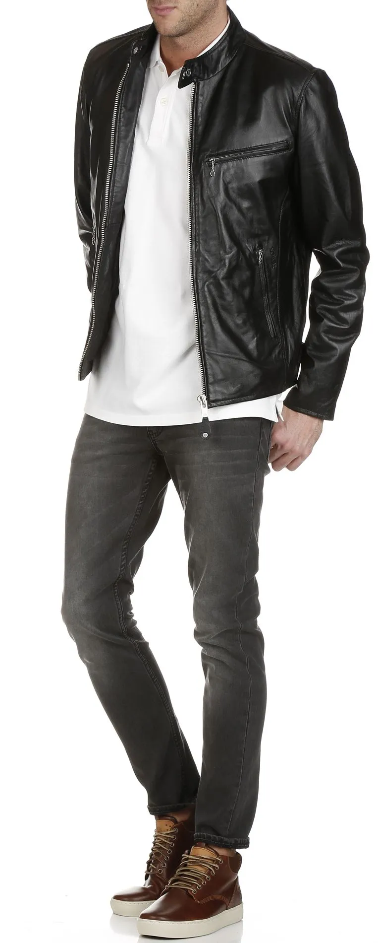  SCHOTT   Giacca di pelle | Nero