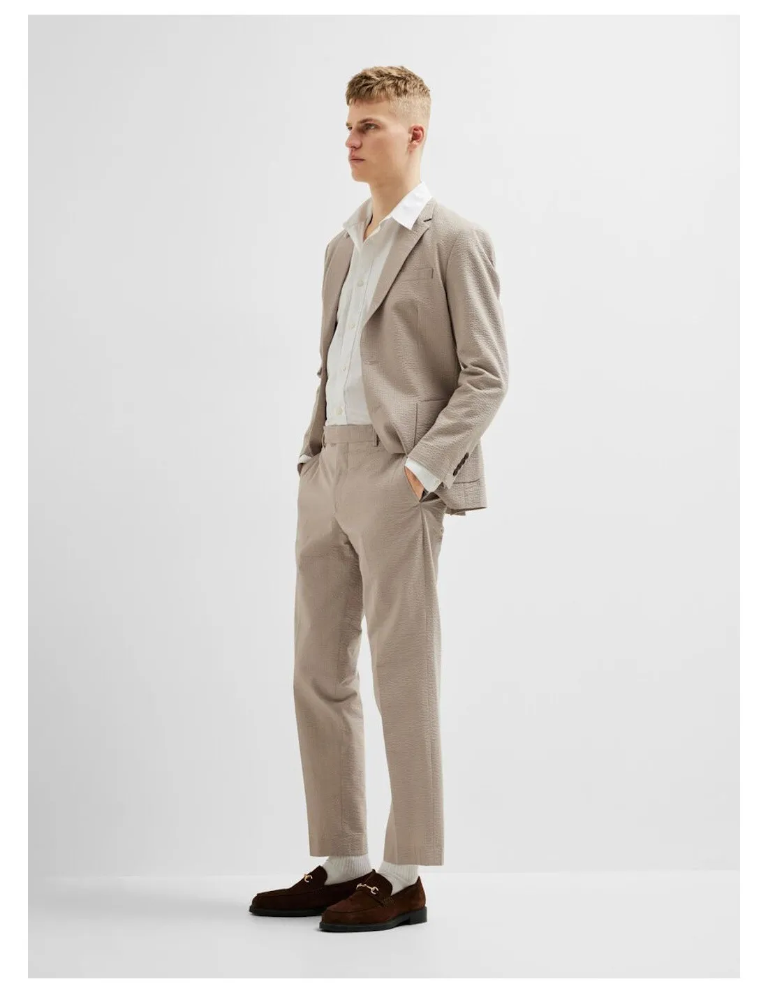 SELECTED PANTALONI UOMO SLHREG-SMITH SEERSUCKER TR